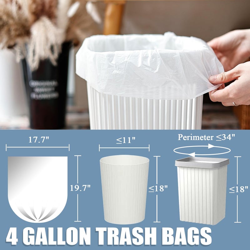 Beneval 4 Gallon Small Trash Bags, 250 Count, Unscented, Transparent, Durable, Ideal for Bathroom, Kitchen, Office, Bedroom - Image 3